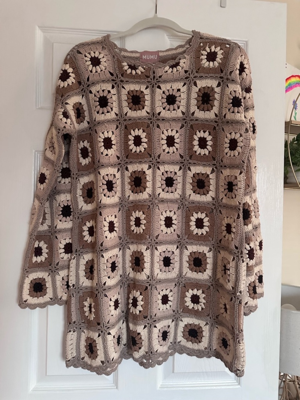 Show Me Your MuMu Crochet Sweater -, Cream, Chocolate